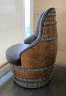 Luxury Whiskey & Wine Barrel Captain Chair Corner Set — Two Chairs & Corner Table (October Pre-Order)