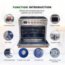 36 Inch Freestanding Custom Gas Range with 6 Sealed Burners Cooktop, Rapid Convection Oven, Natural Gas/LP Convertible - AK-G36N05A-3