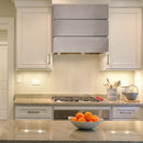 Akicon 30" Stainless Steel Wall Mount Range Hood, 3 Stacks Kitchen Hood with 600 CFM Vent Motor- AK-HS30L