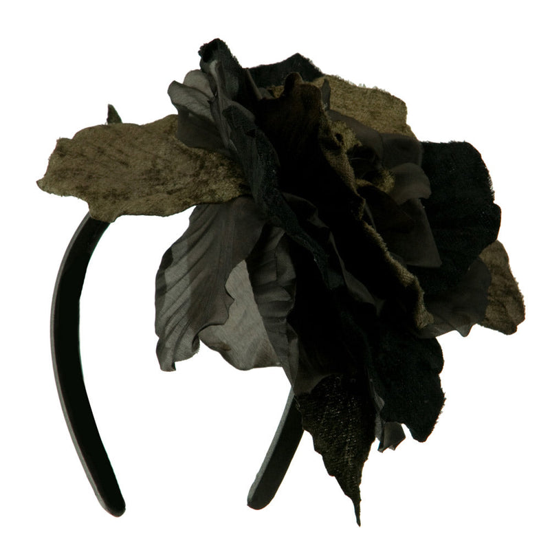 Large Velvet and Silk Flower Headband