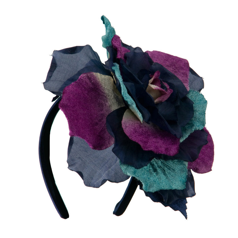 Large Velvet and Silk Flower Headband