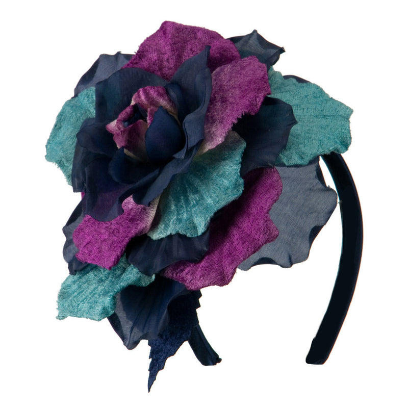 Large Velvet and Silk Flower Headband