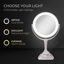 Lighted Makeup Mirror with Magnification & Smart Dim