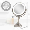 Lighted Makeup Mirror with Magnification & Smart Dim