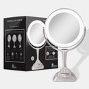 Lighted Makeup Mirror with Magnification & Smart Dim