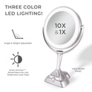 Lighted Makeup Mirror with Magnification & Smart Dim