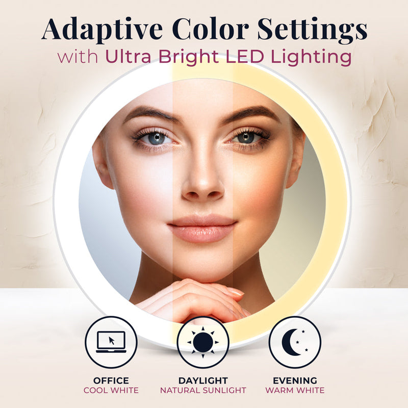 Rechargeable LED Lighted Compact Mirror with Magnification - NEW