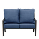 Black Aluminum Deep Seating Loveseat with Cushions