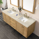 James Martin Laurent 72" Dual Mount Double Bathroom Vanity, Light Natural Oak