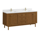 James Martin Laurent 72" Dual Mount Double Bathroom Vanity, Honey Oak