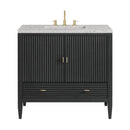 James Martin Myrrin 36" Single Bathroom Vanity, Carbon Oak