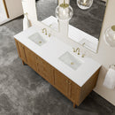 James Martin Laurent 72" Dual Mount Double Bathroom Vanity, Honey Oak