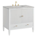 James Martin Myrrin 36" Single Bathroom Vanity, Bright White
