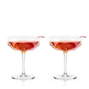 Seneca Faceted Coupe Glasses Set of 2 by Viski