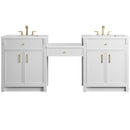 James Martin Bellshire 84" Double Bathroom Vanity, Bright White