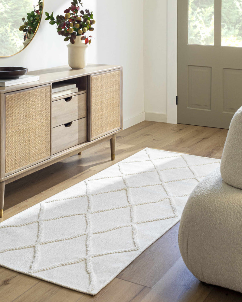 Amani White Washable Area Rug