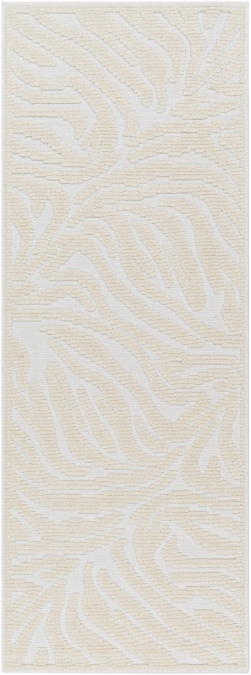 Keto Cream Zebra Print Washable Area Rug