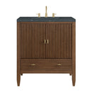 James Martin Myrrin 30" Single Bathroom Vanity, Mid-Century Walnut