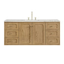 James Martin Laurent 60" Dual Mount Single Bathroom Vanity, Light Natural Oak