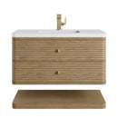 James Martin Allamari 36" Floating Single Bathroom Vanity, Dune Mist
