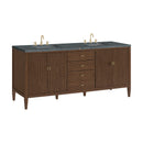 James Martin Myrrin 72" Double Bathroom Vanity, Mid-Century Walnut