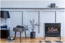 Amantii E70-NA Lynwood Series - 70 cm Freestand Electric Stove Featuring a Cast Iron Frame and a 10 Piece Birch Log Set
