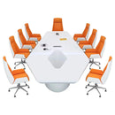 Vertix · White Conference Room Table, Tapered Hexagon