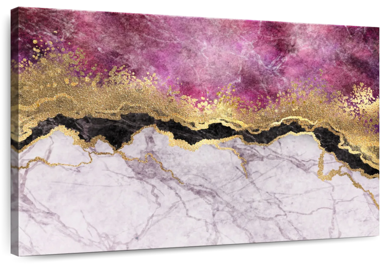 Pink And Gold Abstract Wall Art