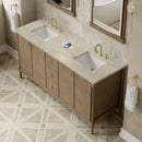 James Martin Kinnsden 72" Double Bathroom Vanity, Weathered Oak