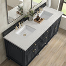 James Martin Lorelai 72" Double Bathroom Vanity, Black Onyx