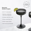 Reserve Nouveau Crystal Coupe Glasses in Smoke Set of 2