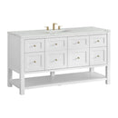 James Martin Breckenridge 60" Single Bathroom Vanity, Bright White