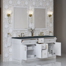 James Martin Bellshire 72" Double Bathroom Vanity, Bright White