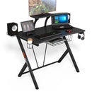 Multifunctional E-Sport Gaming Desk with Headset Hook and Cup Holder by LJGDeals