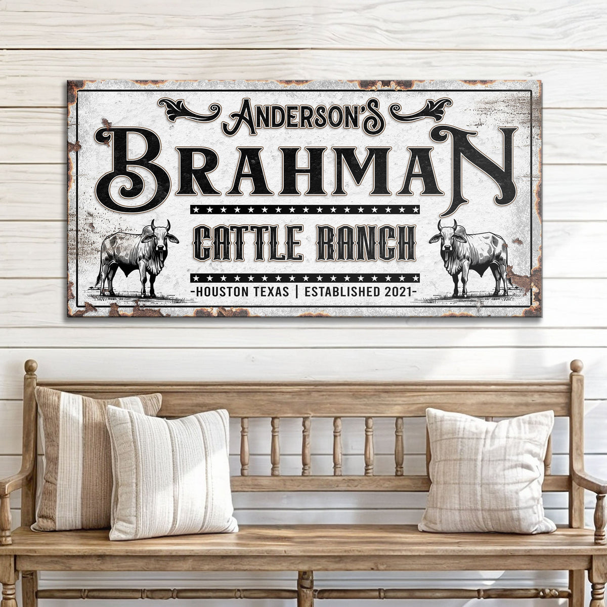 Personalized Brahman Cattle Sign, photo 2 of 8