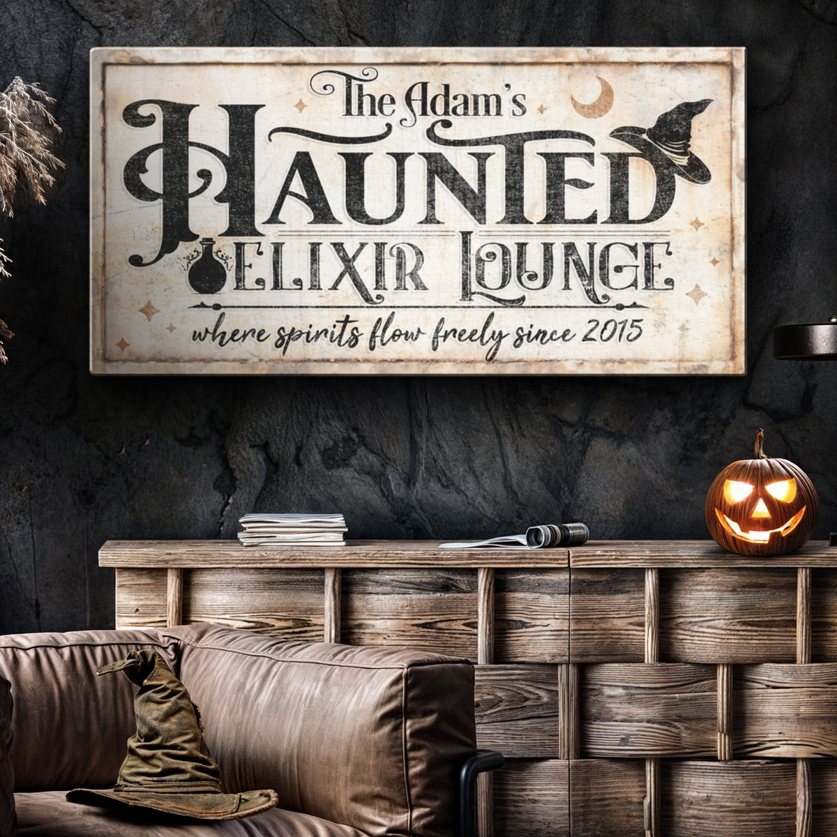 The Haunted Elixir Lounge Halloween Sign II, photo 3 of 8