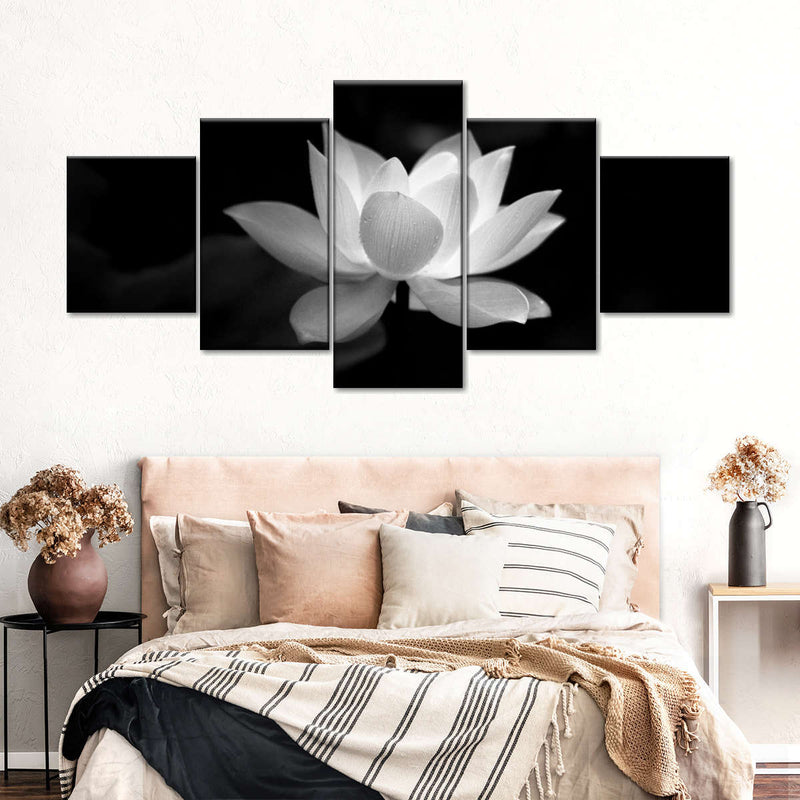 Lotus Flower Monochrome Wall Art