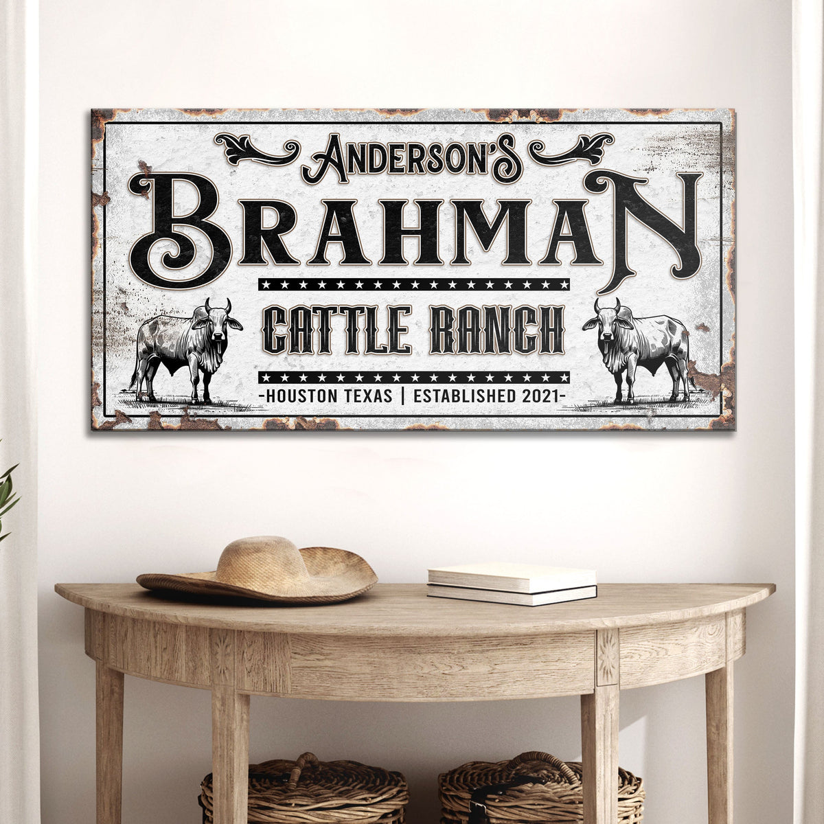 Personalized Brahman Cattle Sign, photo 3 of 8