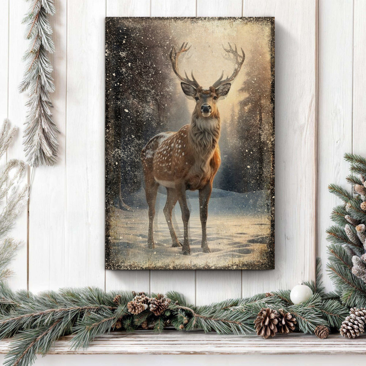 Vintage Winter Deer Christmas Wall Art IV, photo 3 of 8