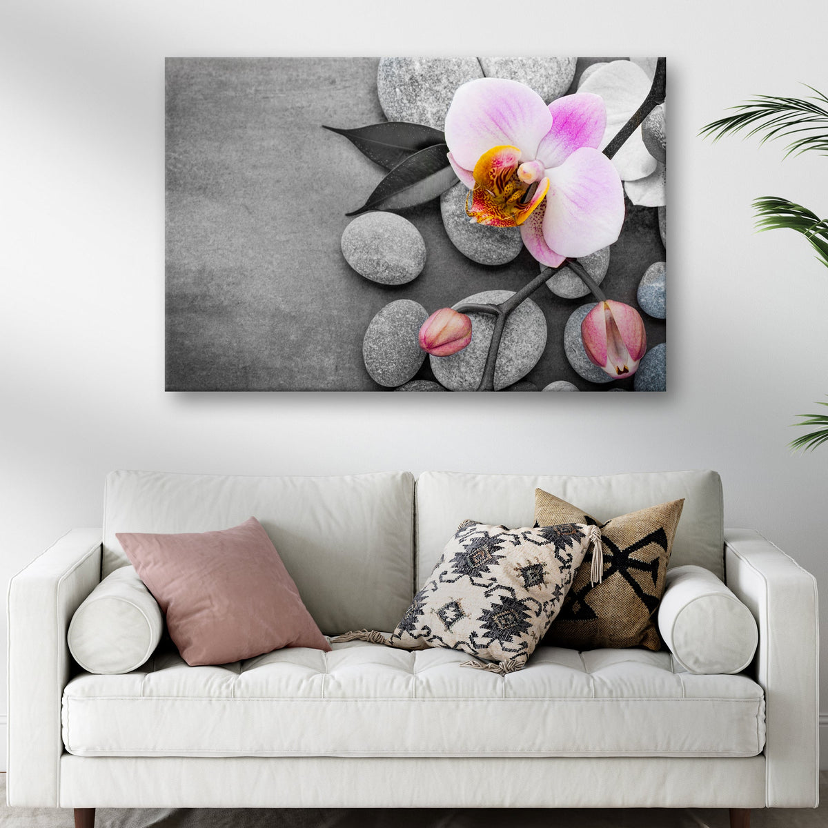 Fresh White Orchid Flower Canvas Wall Art, photo 3 of 7