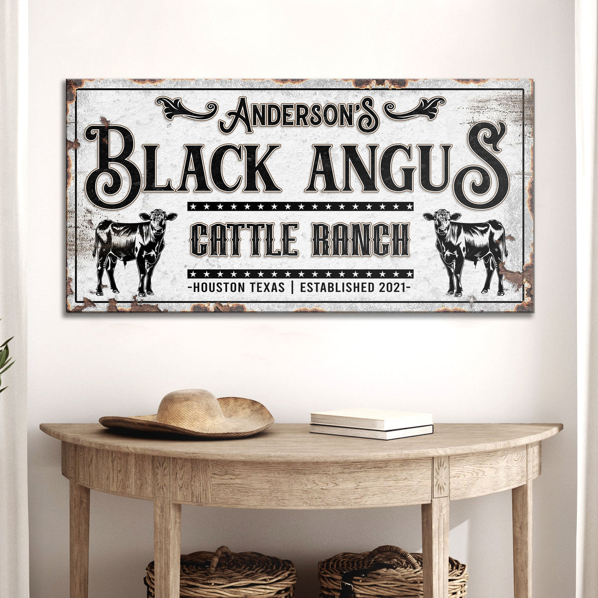 Personalized Black Angus Cattle Sign, photo 3 of 8