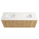 James Martin Laurent 72" Dual Mount Double Bathroom Vanity, Light Natural Oak