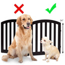 24 Inch 2 Panel Configurable Folding Free Standing Wooden Pet Safety Fence with Arched Top-Brown by LJGDeals
