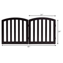 24 Inch 2 Panel Configurable Folding Free Standing Wooden Pet Safety Fence with Arched Top-Brown by LJGDeals