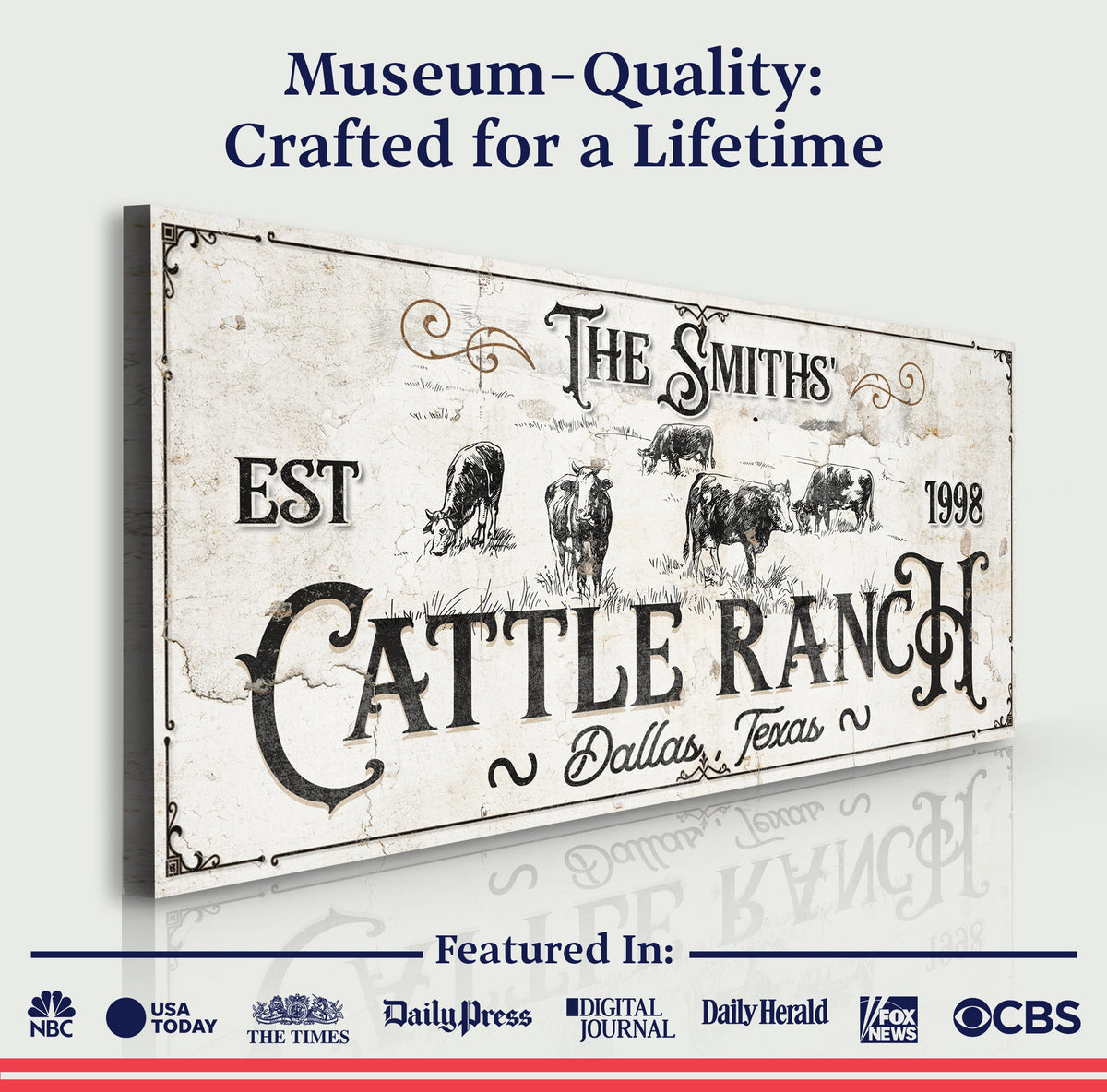 Branded Cattle Ranch Sign III, photo 4 of 8