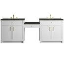 James Martin Bellshire 96" Double Bathroom Vanity, Bright White