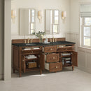 James Martin Lorelai 72" Double Bathroom Vanity, Mid-Century Walnut