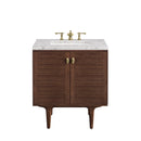 James Martin Amberly 30" Dual Mount Single Bathroom Vanity, Mid-Century Walnut