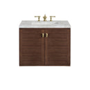 James Martin Amberly 30" Dual Mount Single Bathroom Vanity, Mid-Century Walnut