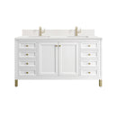 James Martin Chicago 60" Double Bathroom Vanity, Glossy White